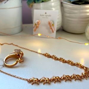 BRAND NEW Kate Spade Gold Elephant Jewelry Set